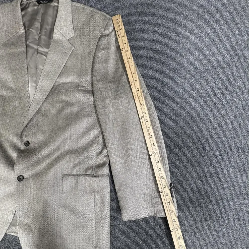 Jos A Bank Signature Blazer Mens 48L Gray Silk Camelhair Herringbone